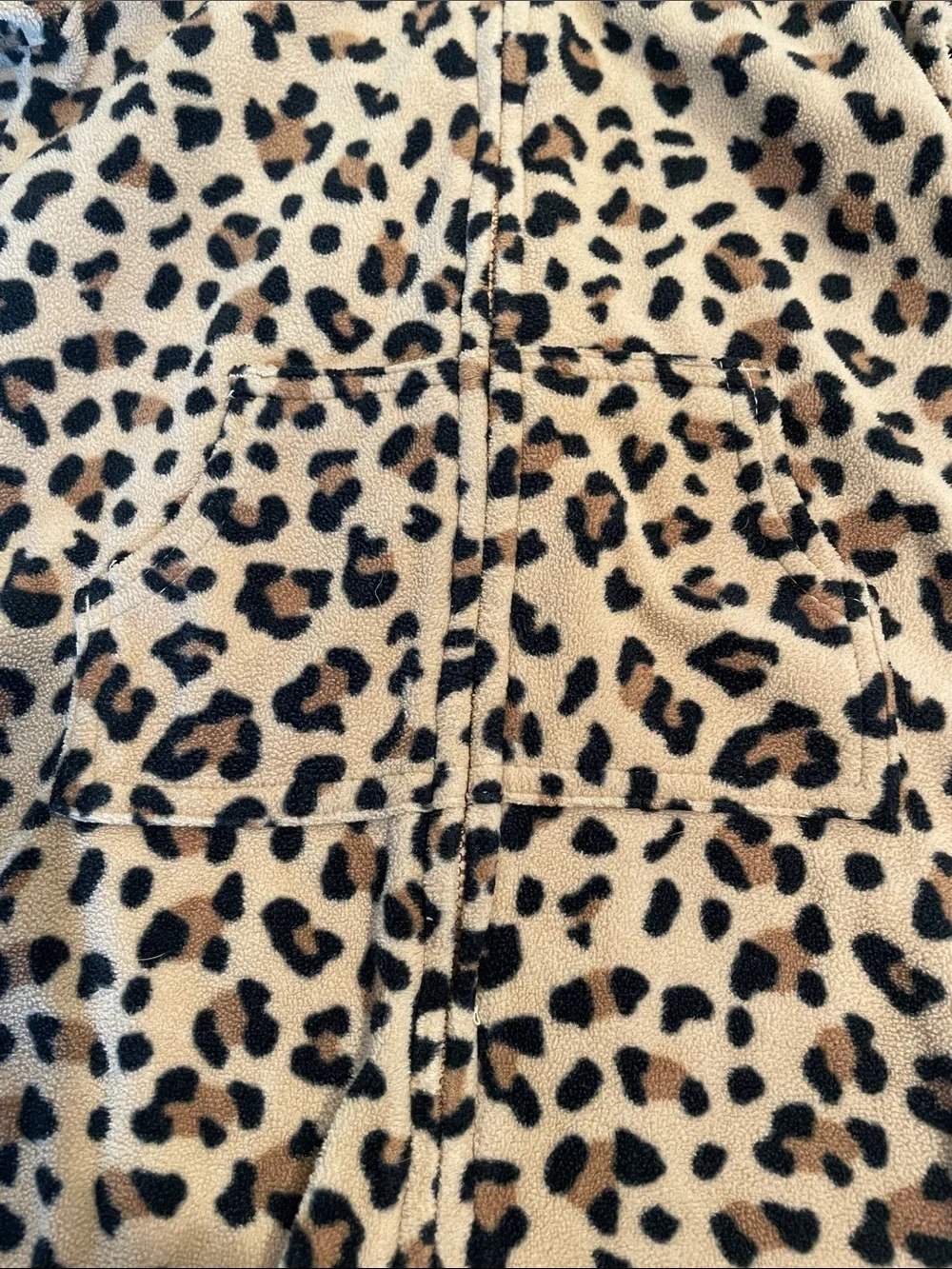 Carter's Leopard Print Hooded One-Piece  Fleece - Tan and Black